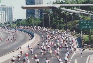 Adrenalin-rush hour: 10,000 cyclists pedal for Ontario's Heart and Stroke Foundation yesterday on the Don Valley Parkway
