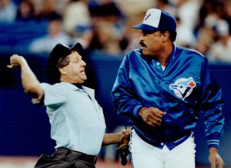 Outta here! Umpire Mike Relly throws Jay manager Cito Gaston out of yesterday's game - the team's last of '91