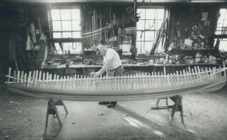 At the Glester yard near North Bay, they still use traditional methods to build wooden boats the way they were built 60 years ago