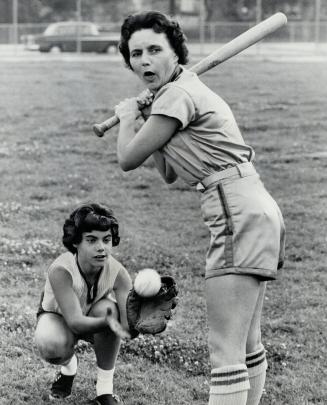 Give me a good one, Betty Cahill yells at pitcher