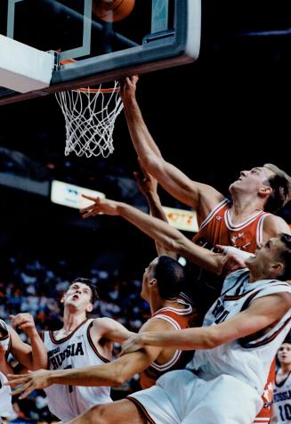 Greg Wiltjer of Canada (Red Shirt, Blonde Hair) and Kory Hallas (Red Shirt, Black Hair)