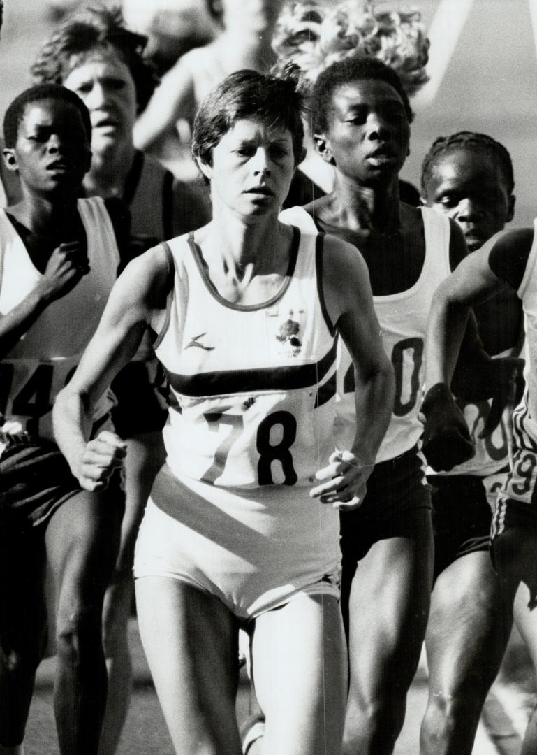 Edmonton. Aug 7th. Womens 3000 metre final. Paula Fudge of England won the first womens 3000 metres to be run in the commonwealth games. After this on(...)