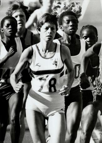 Edmonton. Aug 7th. Womens 3000 metre final. Paula Fudge of England won the first womens 3000 metres to be run in the commonwealth games. After this on(...)