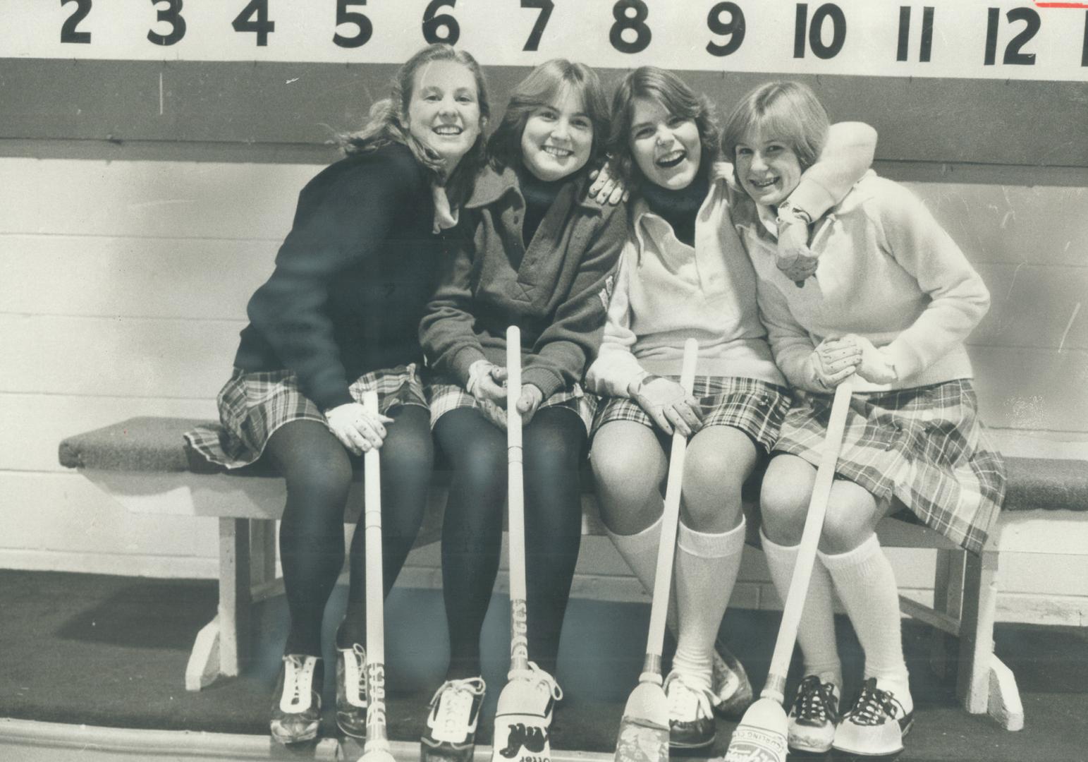 Boake sisters Briar, 18, Barbara, 16, Jane, 14, and their team mate Karen Shaw, 16 (second from right), hope to win