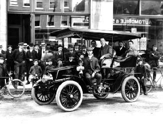 Temperance Street, across from the Automobile and Supply Co