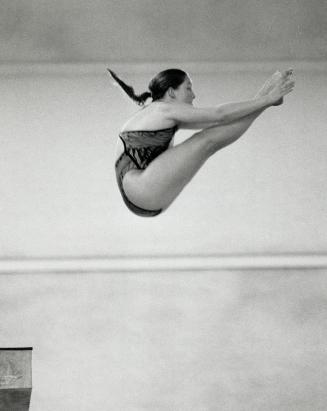 Taking a dive. Jacqueline Needham of Etobicoke Diving Club shows her form during practice yesterday at 13th John Dickinson international event at Etobicoke Olympium