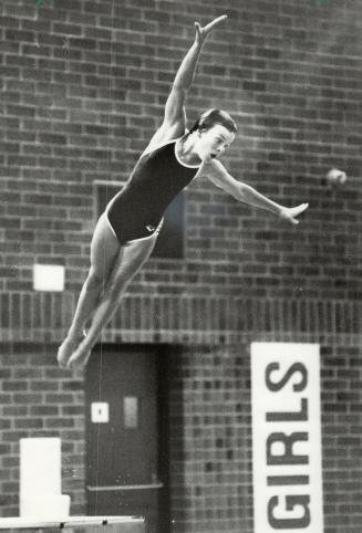 Olympic bound? Mary Wadsworth, 12, practises her swan dive at the Markham Centennial Pool
