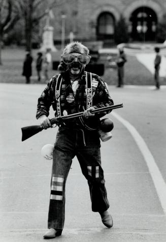 Suspendered Klondiker (above) came all the way from Edmonton to take part in the festivities