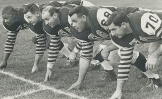 Cats' front five: Billy Ray Locklin (L), John Barrow, Marty Martinello, Angelo Mosca, Dave Viti