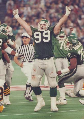 We did it!!! One look at big Chuck Klingbell tells you all you need to know about yesterday's Grey Cup game