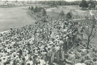 Segment of estimated crowd of 20,000 jams area near 18th hole to the left, and also gets view of the 17th hole's Sahara fairway, where 13 sand traps await errant shots