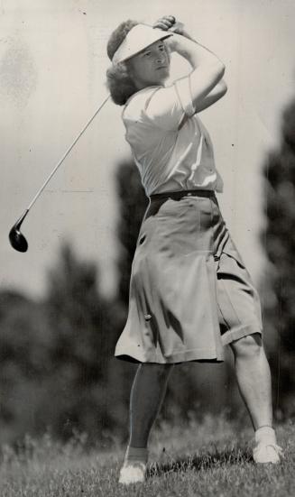 eive you. That's Mrs. Babe (Didrikson) Zaharias putting wing. By looking this pose over you'll be able to note that it is, speaking. 'She hits 'em lik(...)