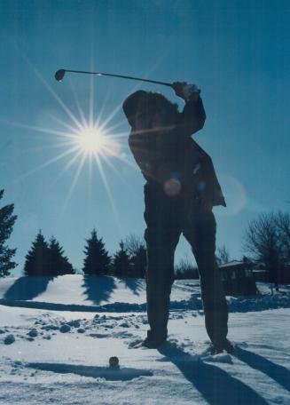Golfing in the snow
