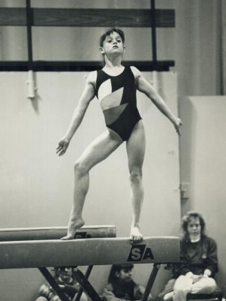 Jacqui Walton: Promising gymnast with the Seneca-North York sports program holds her pose on the beam
