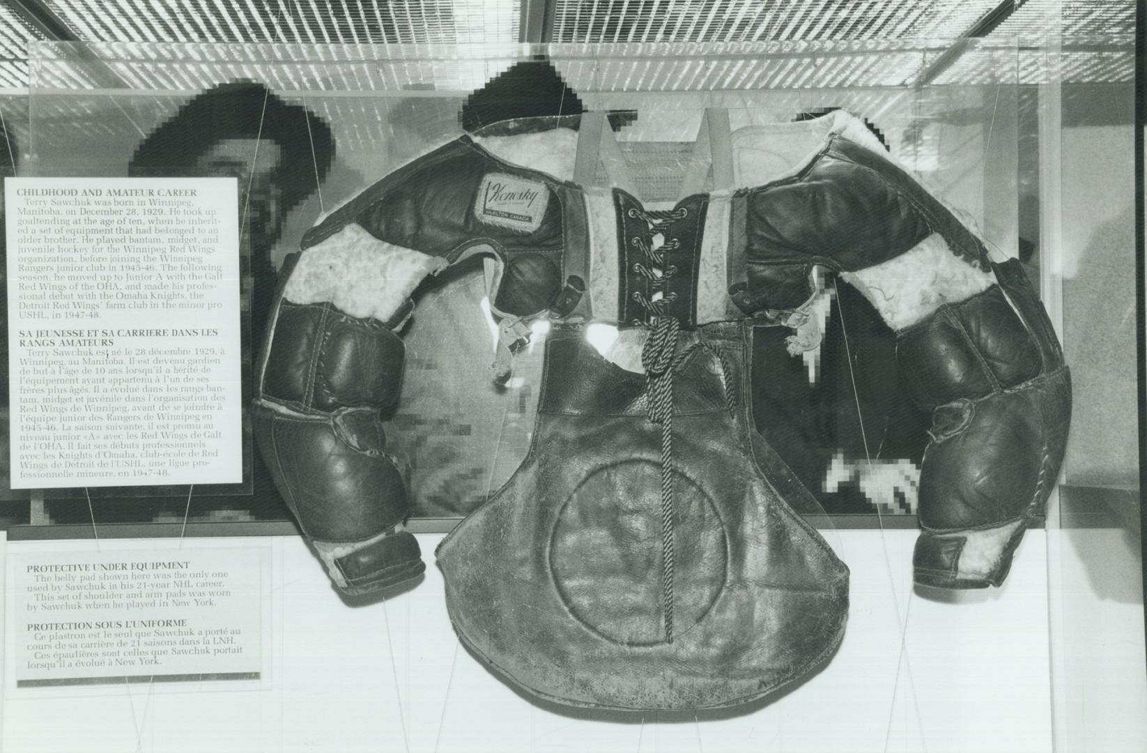 Terry Sawchuk's chest protector