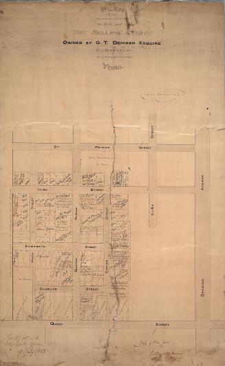 Plan of the subdivision into lots of the front part of the Bellvue Estate owned by G.T. Denison Esquire 