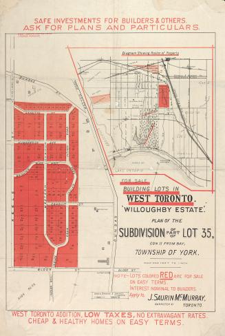 "Willoughby estate"; plan of the subdivision of part of lot 35, con. II from bay, township of York