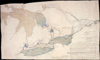 Carte du Haut-Canada démontrant les voyages de Simcoe.