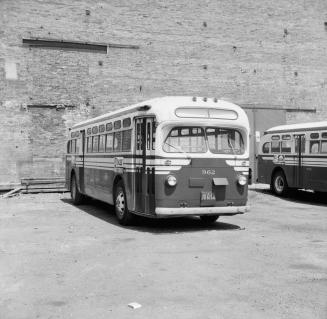 T.T.C., bus #962, at Sherbourne Garage, Sherbourne St., northwest corner Esplanade East