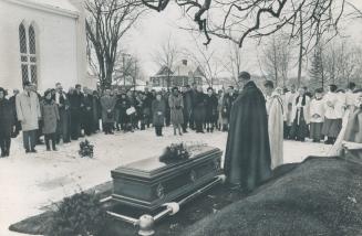 A last farewell was said to Vincent Massey, first native born governor-general, as his coffin was lowered into the frozen ground at Port Hope, his fam(...)