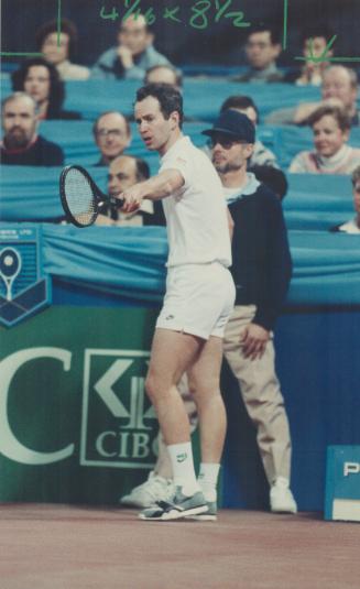 The many faces of McEnroe. John McEnroe sure knows how to raise a racket. He tried to compose himself, but couldn't help but question a close call-or (...)