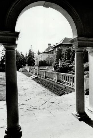 The Italian gardens were Col. R. S. McLaughlin's pride and joy. Nine men care for the grounds and the greenhouses, which produce some of Canada's finest chrysanthemums