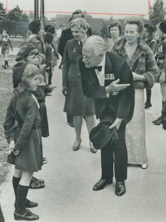 A vice-regal introduction. Walking through an honor guard of Brownies yesterday to open the 21st annual world conference of Girl Guides, at York Unive(...)