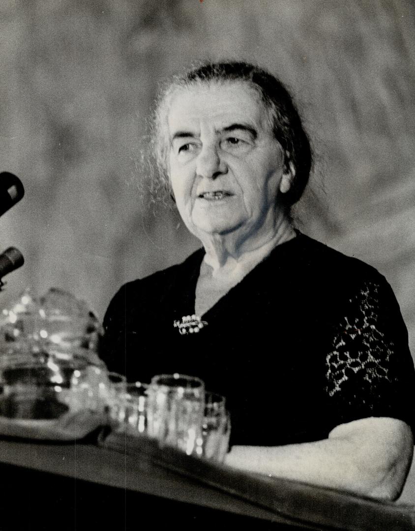 Golda Meir. She rebukes
