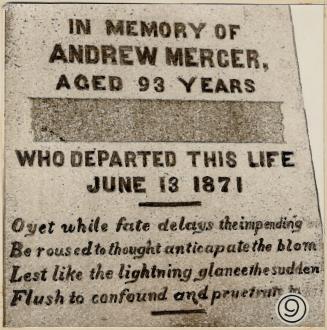 In Memory of Andrew Mercer, aged 93 years