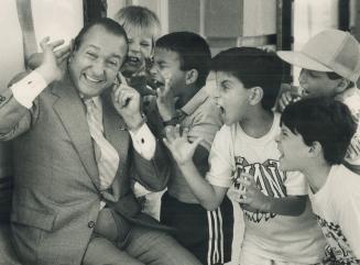 Ed Mirvish is looking for a little monster, and Graham Power, 8, Elton Polacco, 8, Jory Scherer, 10, Jeremy Sorrell, 9, and Jeremy Tracz, 9 were happy(...)