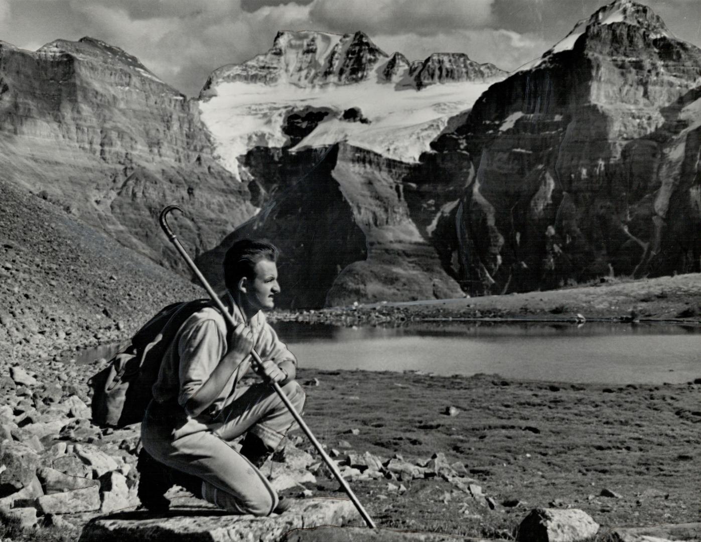 Cameraman Nicholas Morant missed the greatest action photograph of his life when he didn't snap his fight with a grizzly bear. Here he is shown at Larch Valley, near Lake Louise