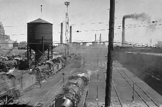 C. north R, Spadina Yards, south of Front Street West, looking east from Spadina Avenue, Toronto, Ontario