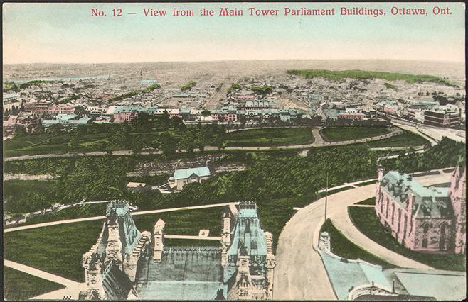View from the Main Tower Parliament Buildings, Ottawa, Ontario