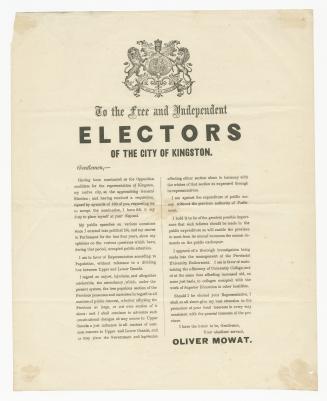 To the free and independent electors of the city of Kingston