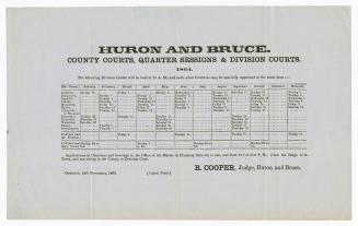 Huron and Bruce : county courts, quarter sessions & division courts : 1864