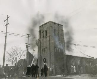 Zion United Church during the blaze