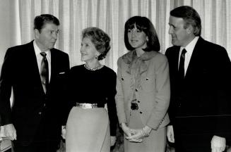 Former U.S. president Ronald Reagan and his wife Nancy, left, meet Prime Minister Brian Mulroney and his wife Mila. Mulroney and Reagan addressed 300 (...)