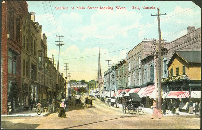 Section of Main Street looking West, Galt, Canada