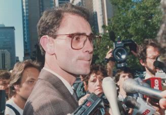At odds, Barbara Dodd, above centre, enters court Tuesday where abortion injunction won by ex-boyfriend Gregory Murphy, below, was overturned