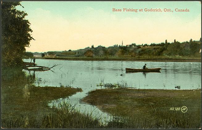 Bass fishing at Goderich, Ontario, Canada