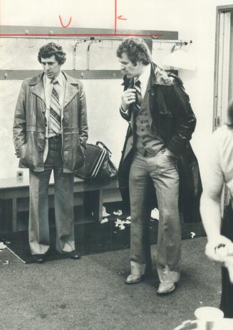 dejected Roger Neilson alone in the Leafs' dressing room [Incomplete]