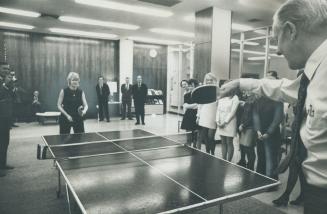 Prudential's ping-pong power. If Donald S. MacNaughton wins this game, it will be because Violetta Nesukaitis isn't really trying. He's chairman of th(...)
