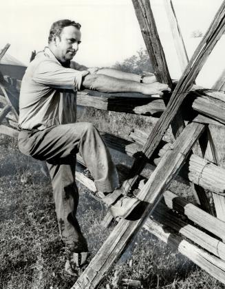 William Newman, the new Ontario minister of agriculture, is the man who Premier Davis expects to win back rural Ontario for him. Above Newman repairs a rail fence on his farm northeast of Toronto