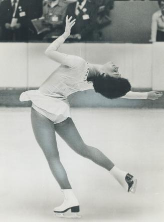 Showing form which won Canadian women's figure skating championship in Quebec city Saturday is Ottawa's Lynn Nightingale, who's aiming for '76 Olympic medal