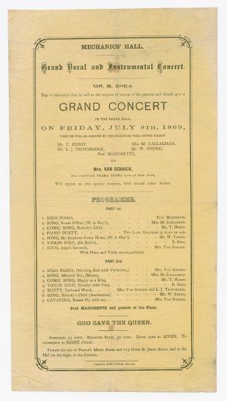 Mechanics' Hall, grand vocal and instrumental concert, Mr