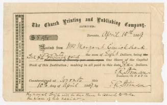 [Receipt] The Church Printing and Publishing Company, (Limited)