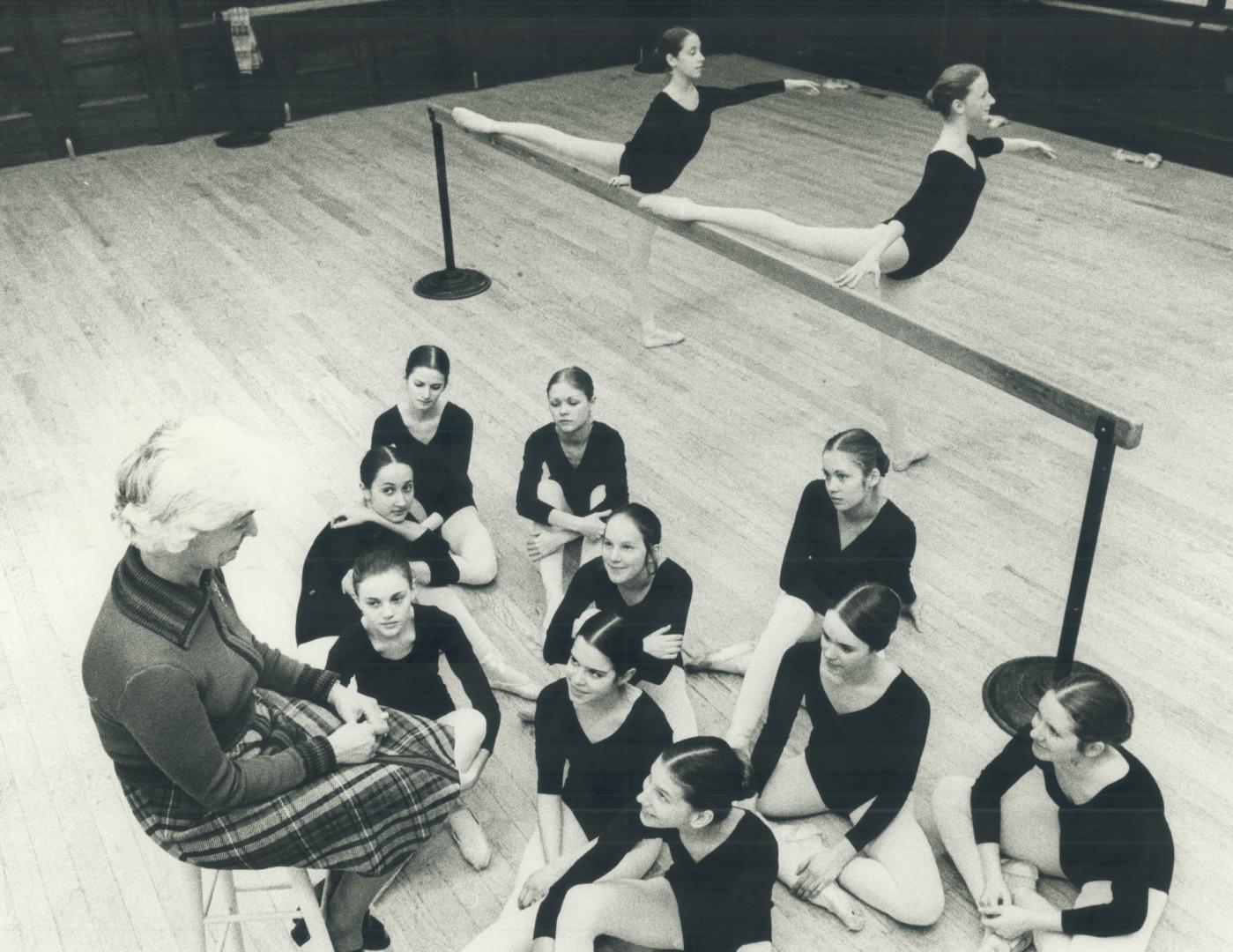 Betty Oliphant, ballet teachers principal of national Ballet school with students