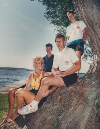 The good life, Bobby Orr, with wife Peggy and sons Darren, left, and Brent, enjoy the comforts that his $1 million-a-year income brings. But Orr says that wealth came from his efforts after hockey