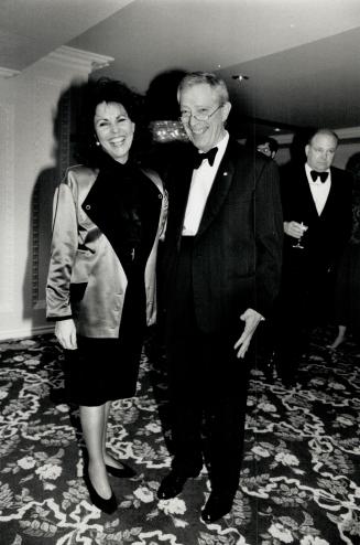 Above, Marlene Del Zotto, gala dinner chairman, is wearing a dark red satin Ungaro blazer with a black velvet skirt