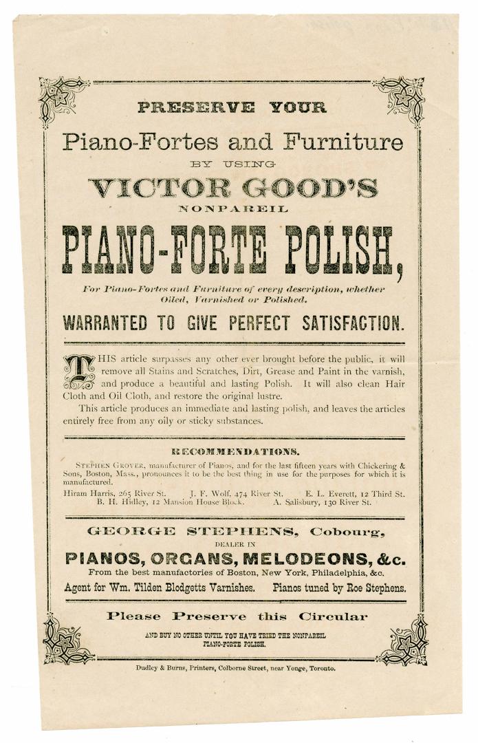 [Circular] Preserve your piano-fortes and furniture by using Victor Good's nonpareil piano-forte polish